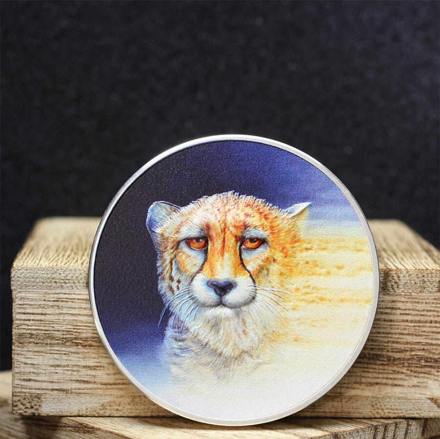 20 Dollars ASIATIC CHEETAH Endangered Animals 3 Oz Silver Coin 20$ Palau  2023 Proof | MA-Shops