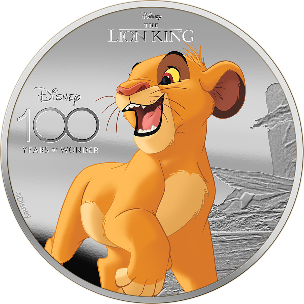 5 Dollars LION KING Disney 100 Years of Wonder 1 Oz Silver Coin 5 ...