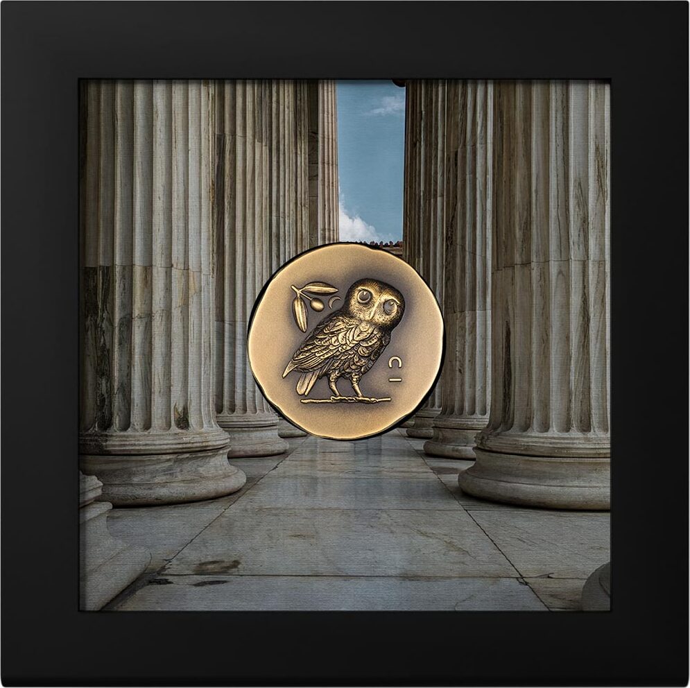 250 Dollars OWL OF ATHENA Numismatic Icons 1 Oz Gold Coin 250$ Cook Islands  2023 Antique Finish | MA-Shops