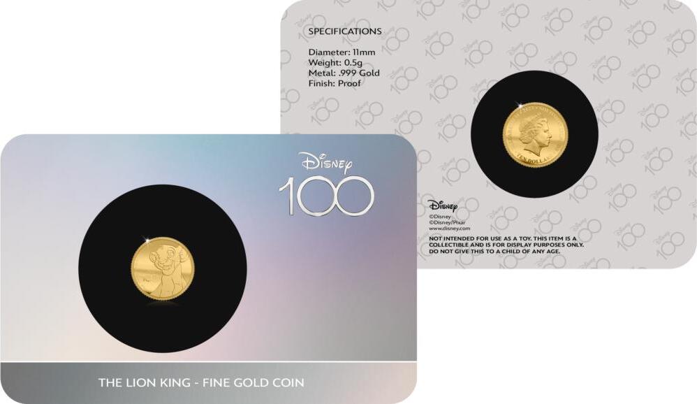 MICKEY MOUSE Disney 100 Magical Years 1 Oz Gold Coin 50$ Tala Samoa 2023