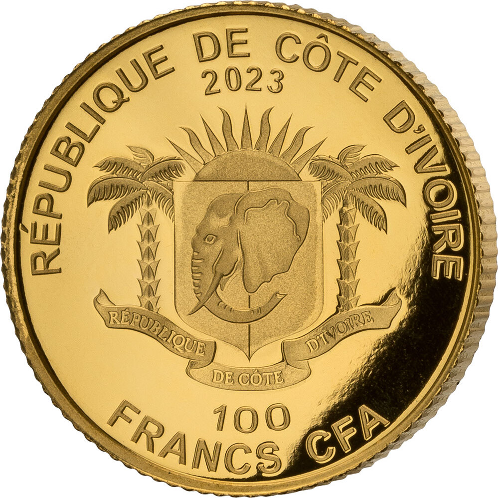 BIG FIVE NORTH AMERICA Set 5 Gold Coins 100 Francs Ivory Coast