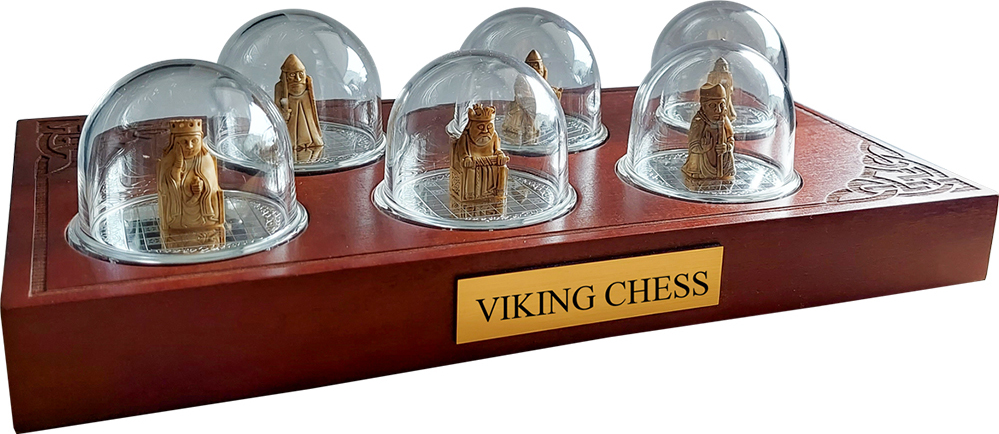 Luxury handmade chess set Vikings 600140003 (bronze, gold/silver)