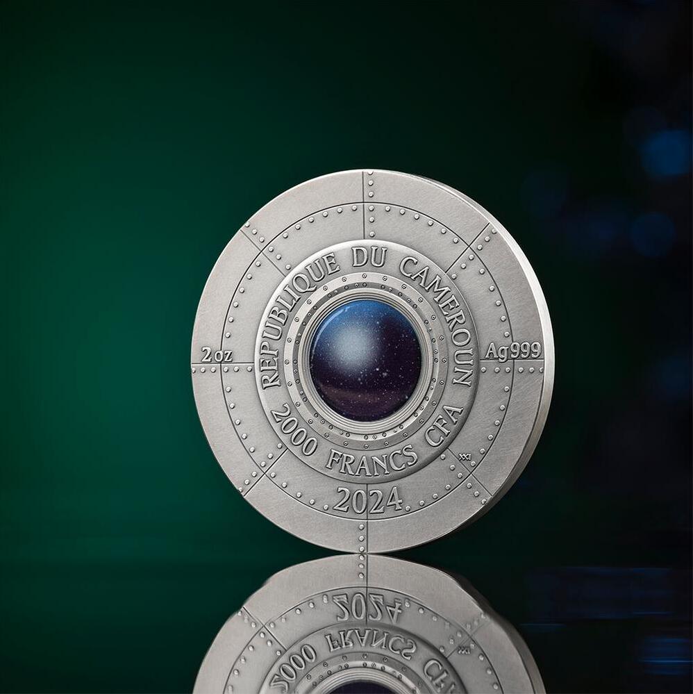 ROSWELL UFO INCIDENT Interstellar Phenomena 2 Oz Silver Coin 2000 Francs  Cameroon 2024 Antique Finish | MA-Shops