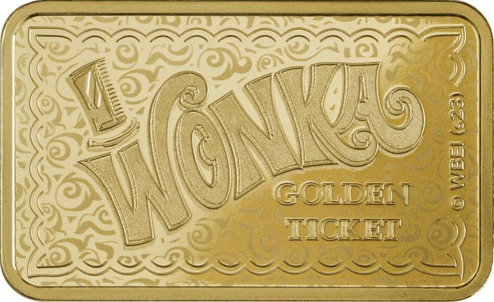 WILLY WONKA Chocolate Factory Gold Bar Switzerland 2023 Prooflike