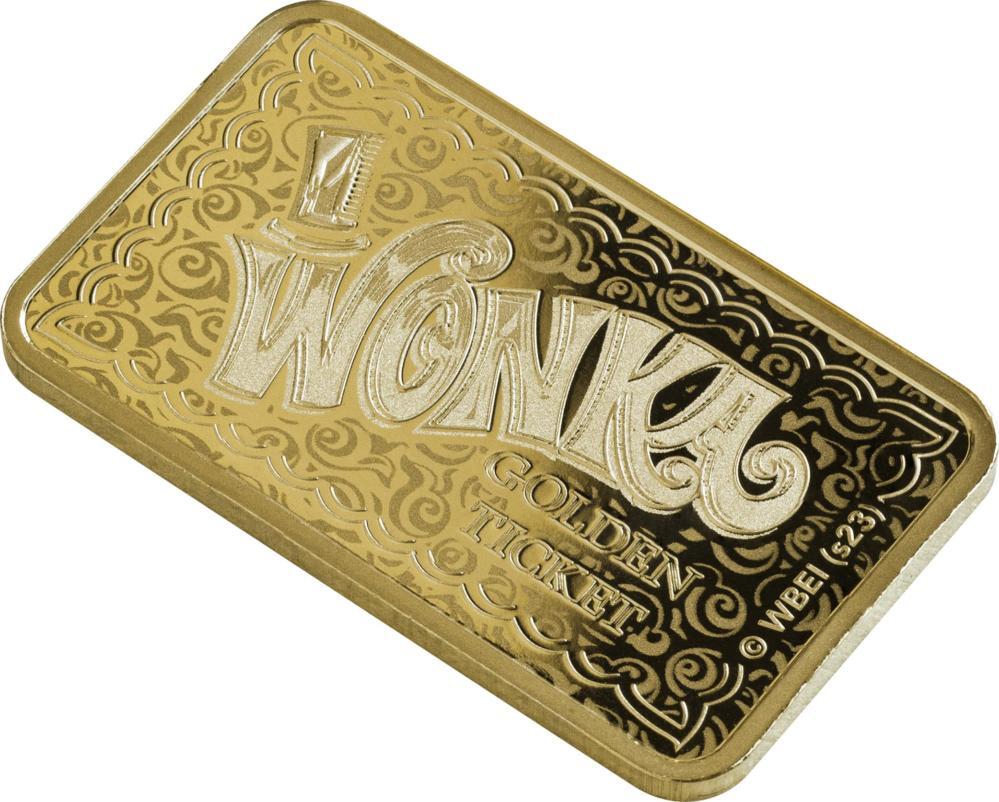 WILLY WONKA Chocolate Factory Gold Bar Switzerland 2023 Prooflike