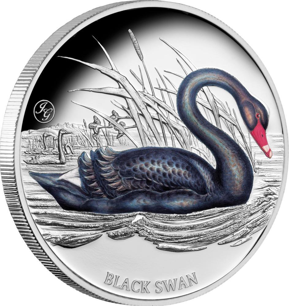 1 Dollar BLACK SWAN Birds of Australia 1 Oz Silver Coin 1$ Niue 2024 Proof  | MA-Shops