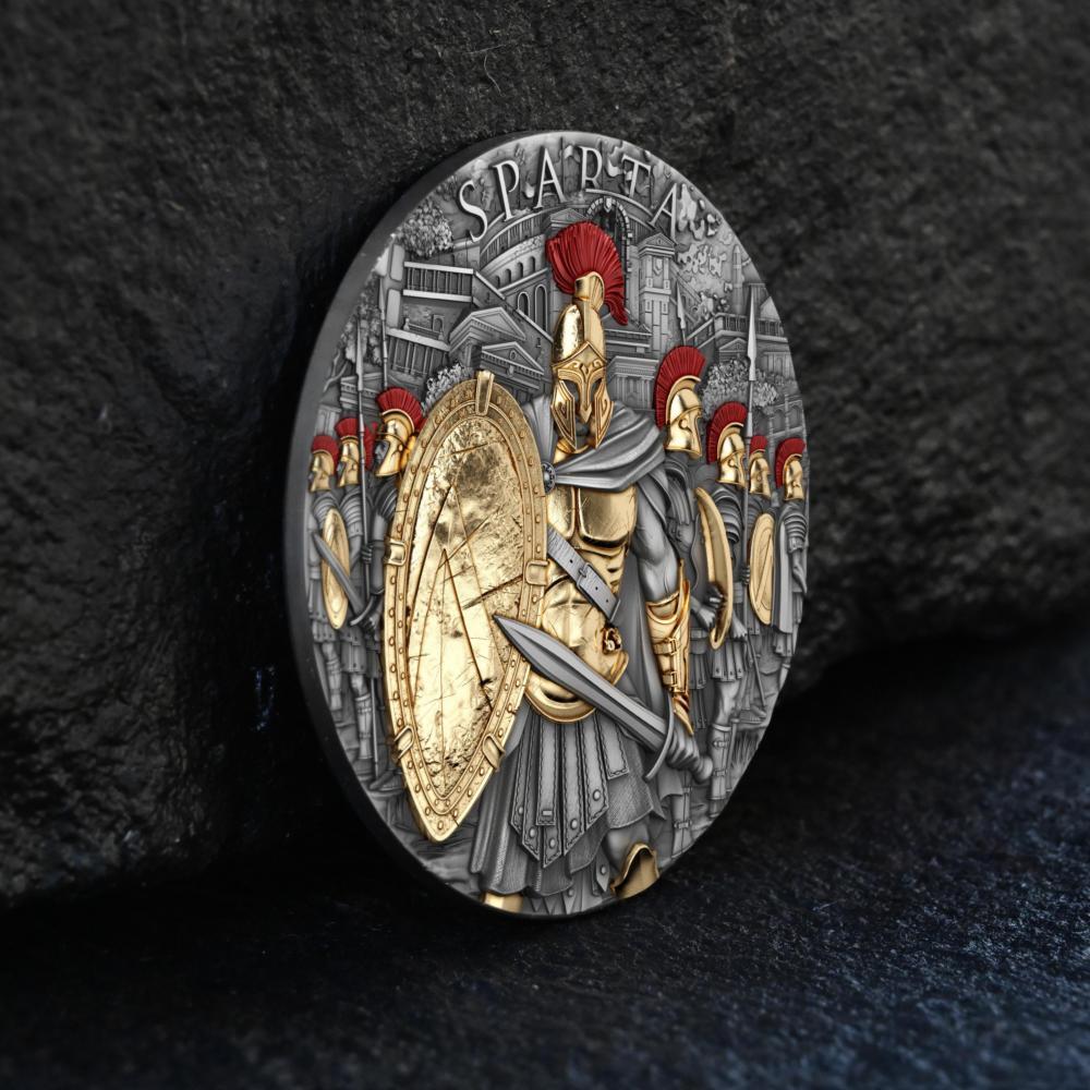 5 Dollars SPARTA 2 Oz Silver Coin 5$ Niue 2023 Antique Finish | MA-Shops