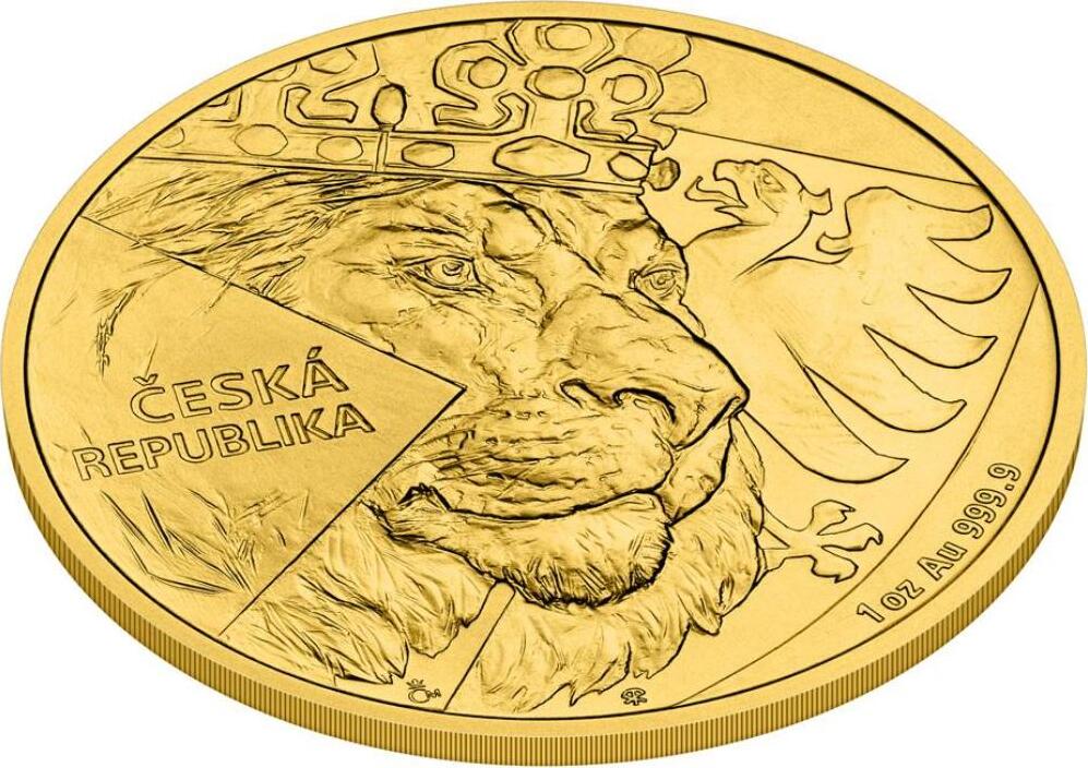 50 Dollars CZECH LION 1 Oz Gold Coin 50 Niue 2024 BU Brilliant