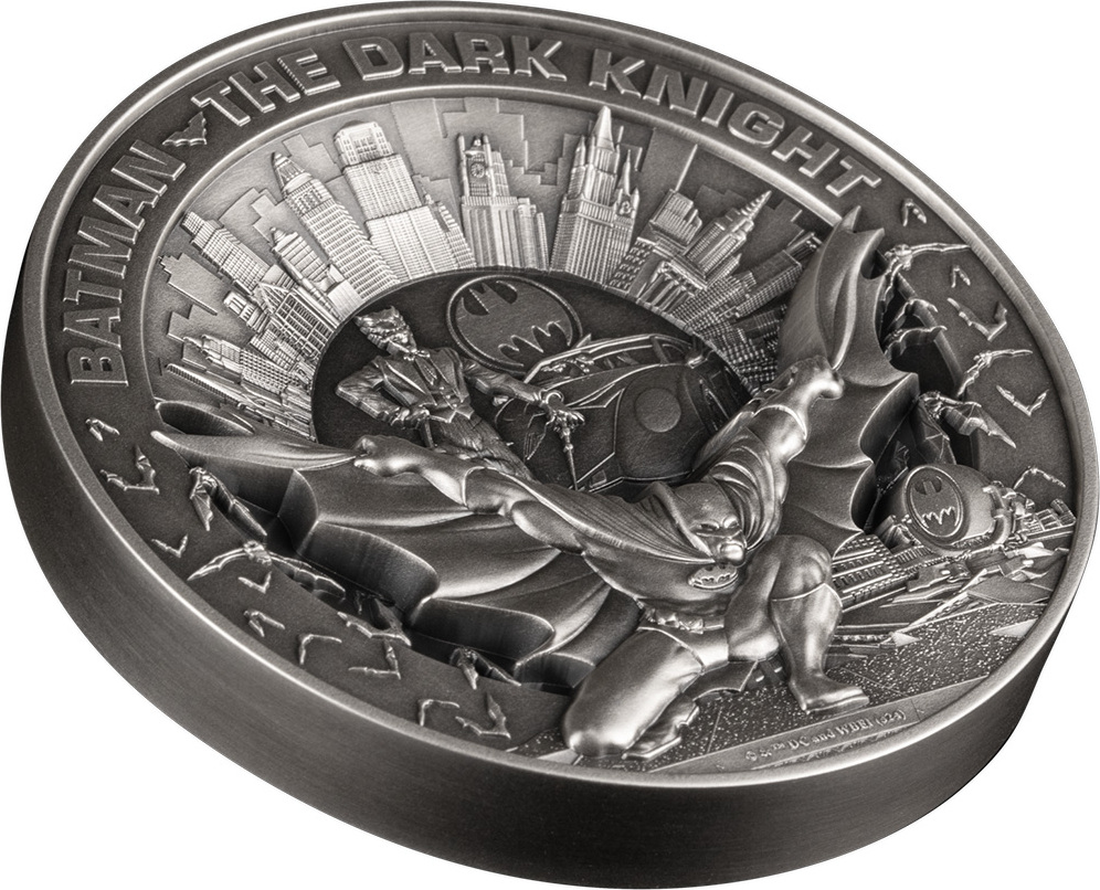 10 Dollars BATMAN DARK KNIGHT 10 Oz Silver Coin 10$ Barbados 2024 Antique  Finish | MA-Shops