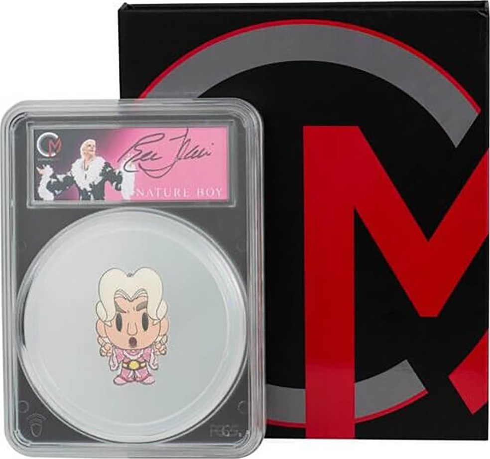 5 Dollars RIC FLAIR Pink Robe Chibi Autographed Graded PCGS Proof Ultra ...