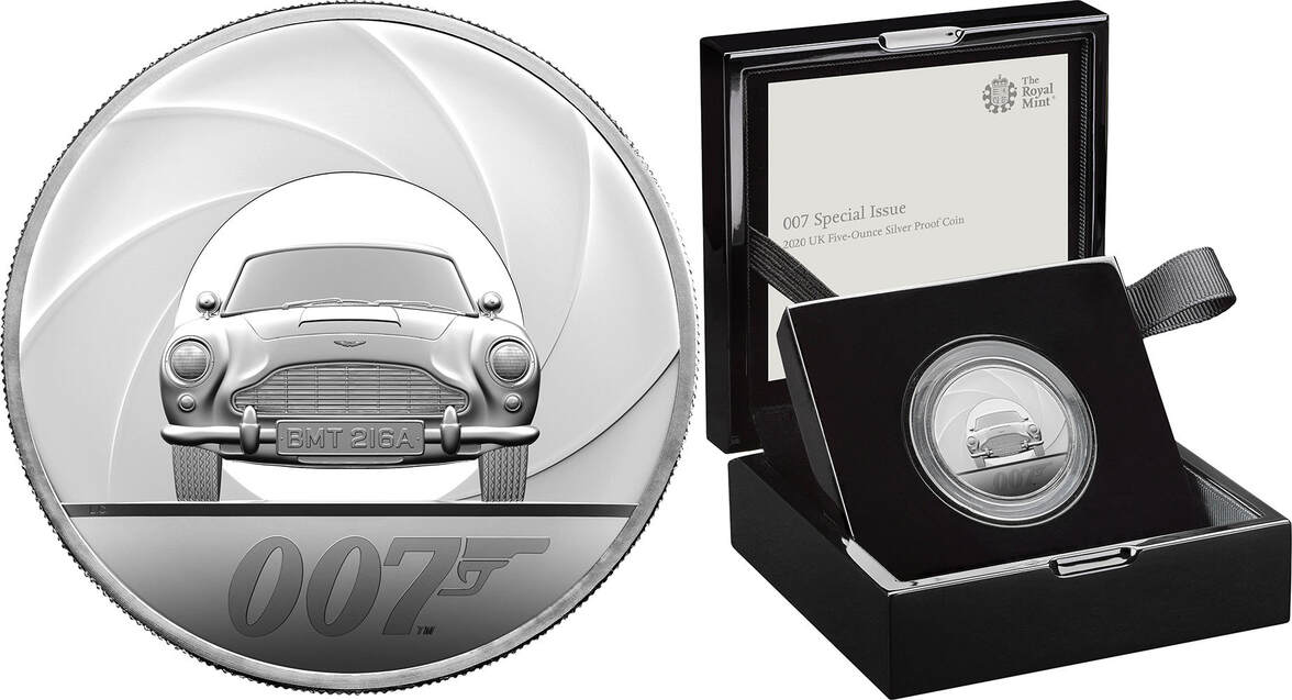 JAMES BOND 007 Agent 5 Oz Silver Coin 10 Pounds United Kingdom 2020 Proof |  MA-Shops