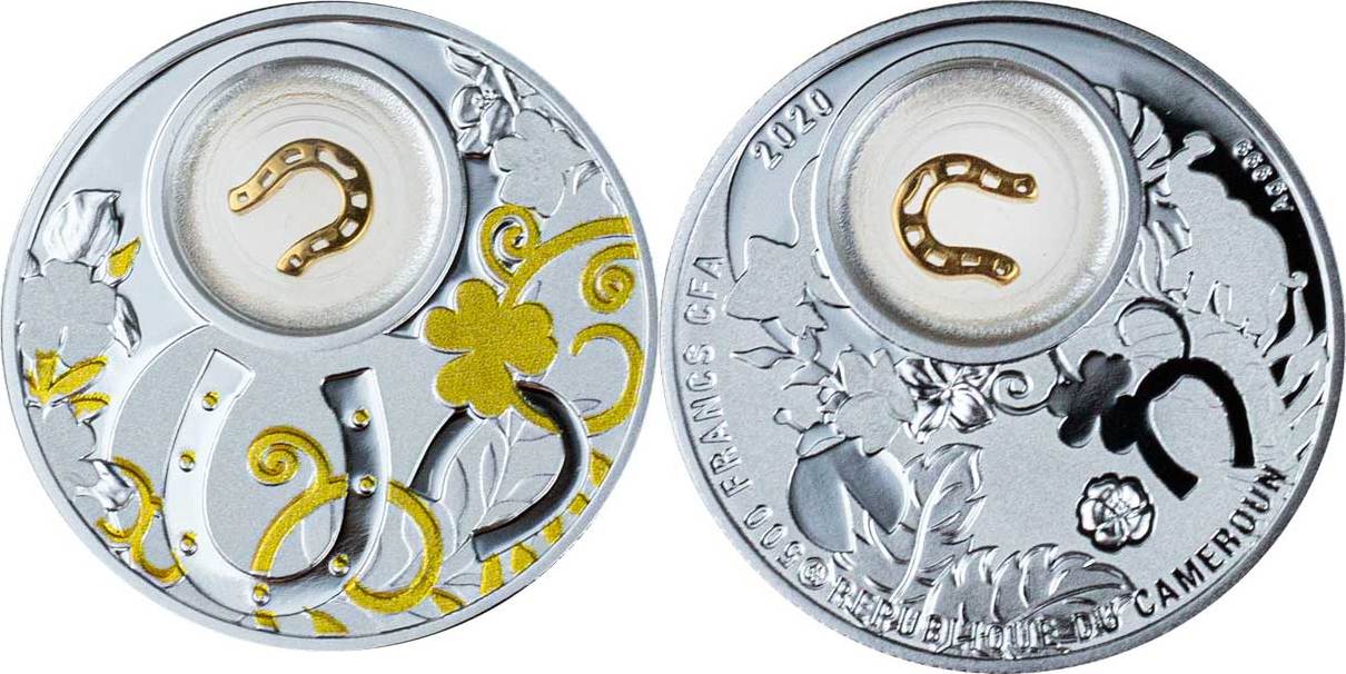 Horseshoe Lucky Silver Coin 500 Francs Cameroon 2020 Proof Ma Shops