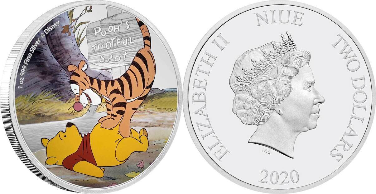 2 Dollars POOH AND TIGGER Disney Winnie The Pooh 1 Oz Silver