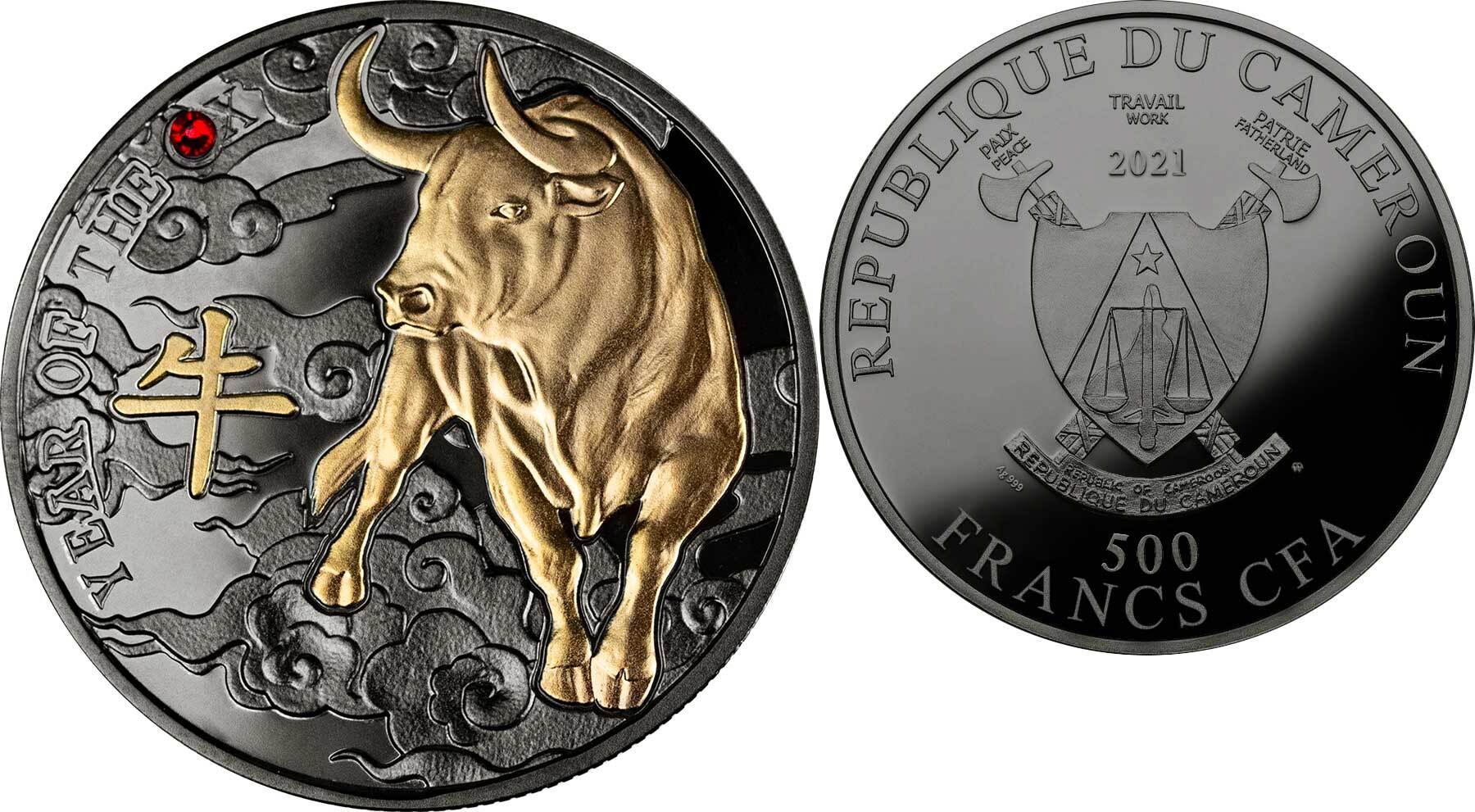 Year Of The Ox Chinese Calendar Silver Coin 500 Francs Cameroon 2021 Proof Ma Shops