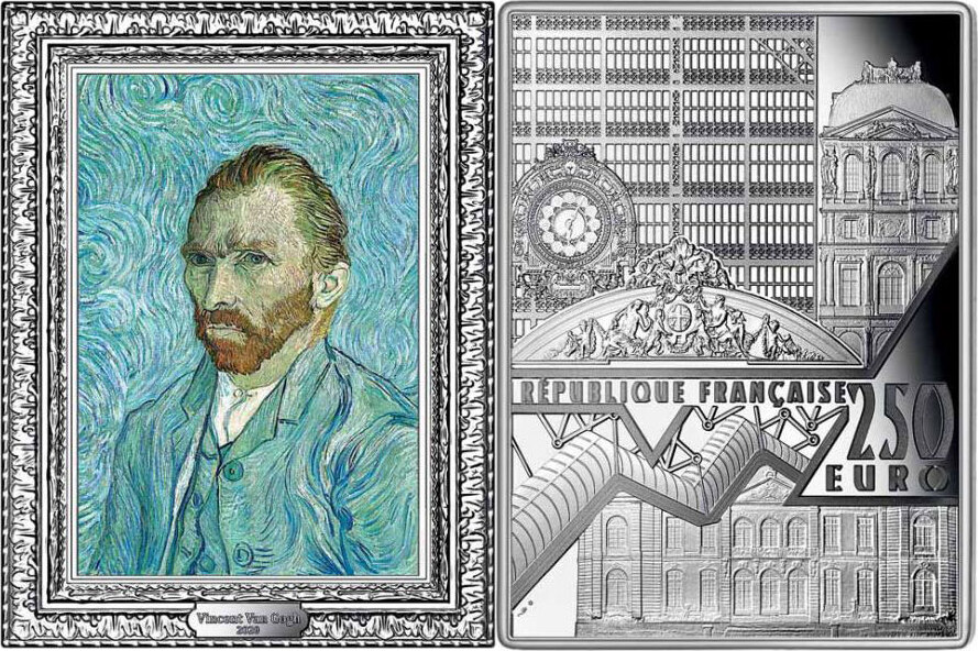 NGC PF70 France 2020 Van Gogh Self Portrait Rectangle Silver Coin S10E COA
