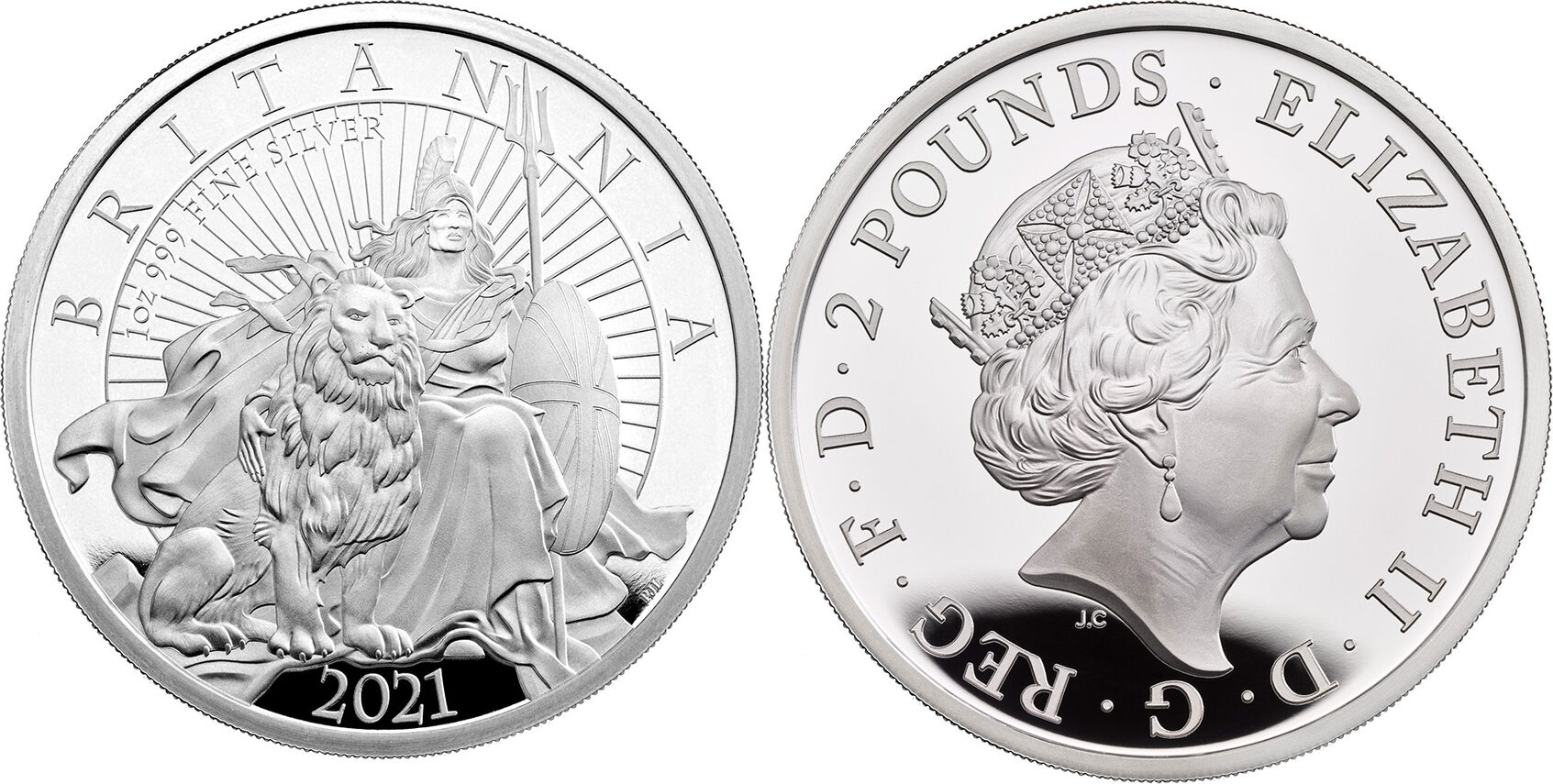 2021 Britannia 1oz Silver Coin 2枚セット 2021 UK Great Britain