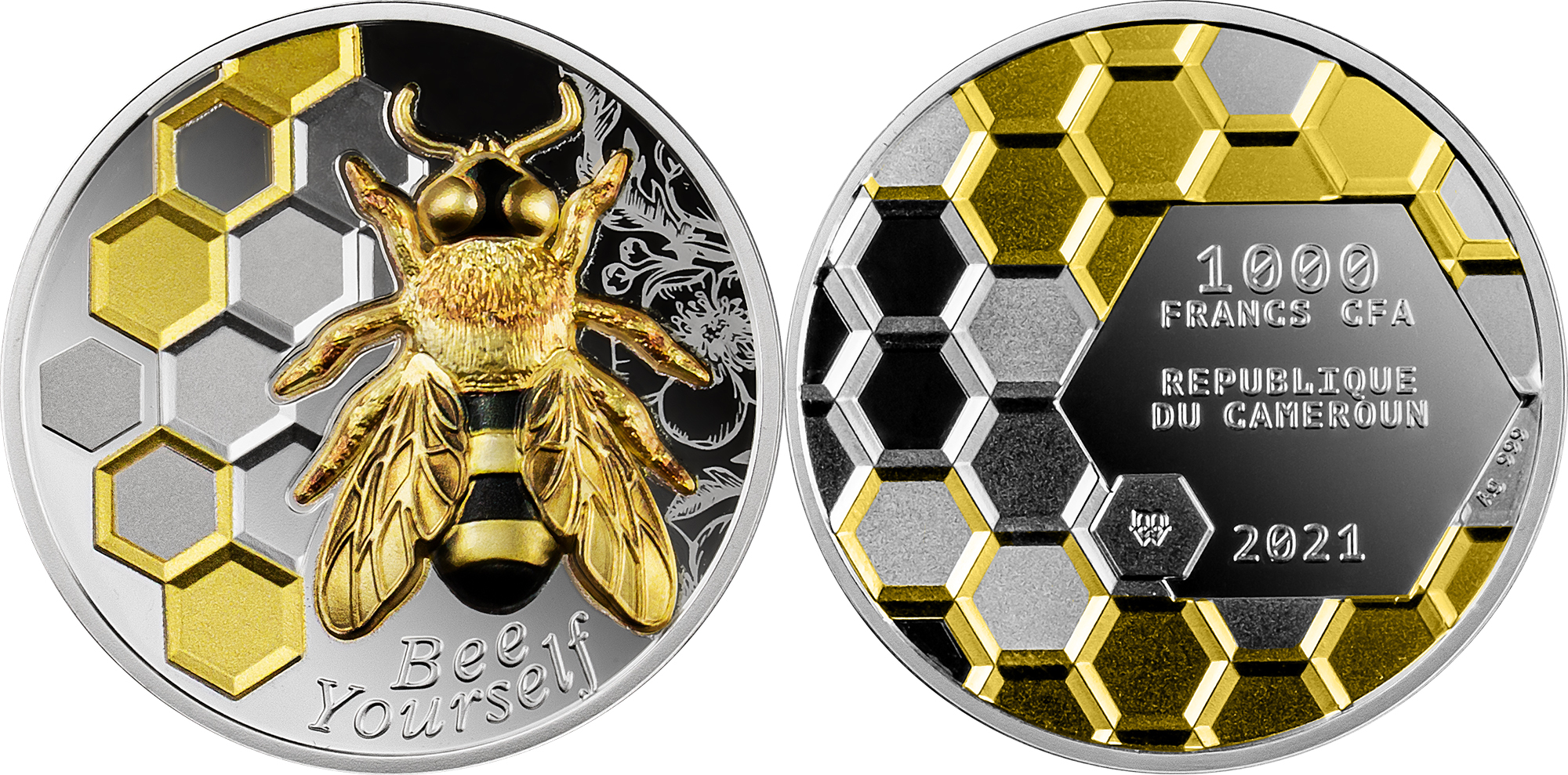 BEE YOURSELF Always 1 Oz Silver Coin 1000 Francs Cameroon 2021 Proof |  MA-Shops