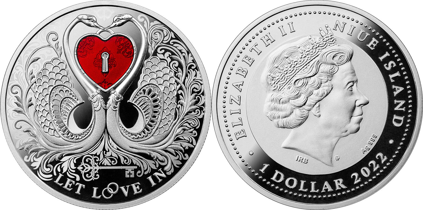 Монета 1 доллар 2012 Niue Happy in Love Elizabeth. 1 доллар ниуэ