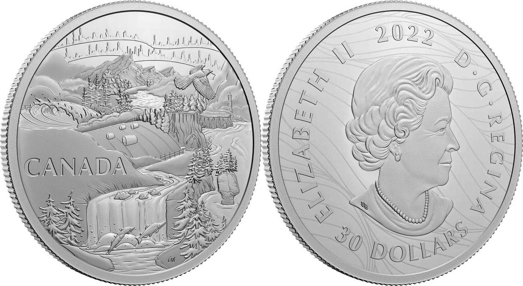 30 Dollars VISIONS OF CANADA 2 Oz Silver Coin 30 Canada 2022 Proof 