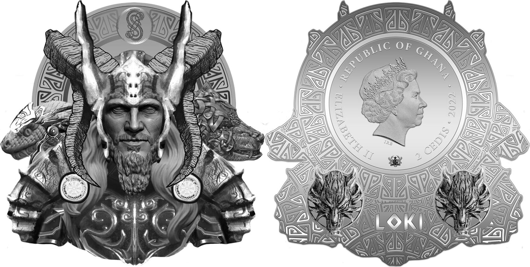 LOKI Norse Gods Basemetal Coin 2 Cedis Ghana 2023 Antique Finish MA Shops loki-norse-gods-basemetal-coin-2-cedis-ghana-2023-antique-finish-ma-shops
