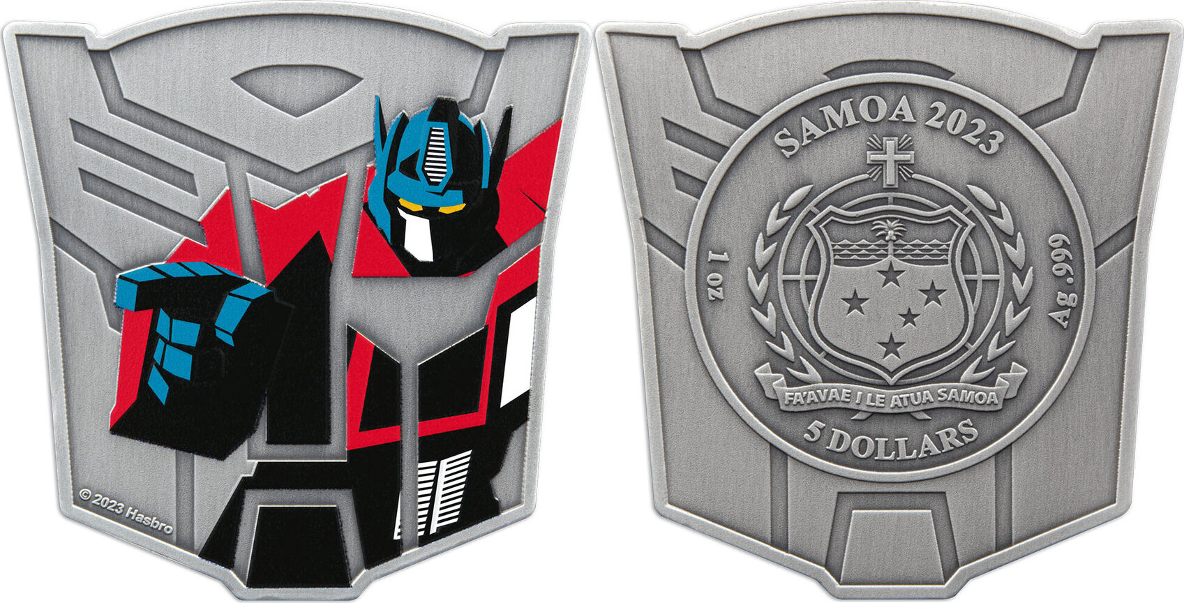 5 Dollars OPTIMUS PRIME Transformer Shaped 1 Oz Silver Coin 5