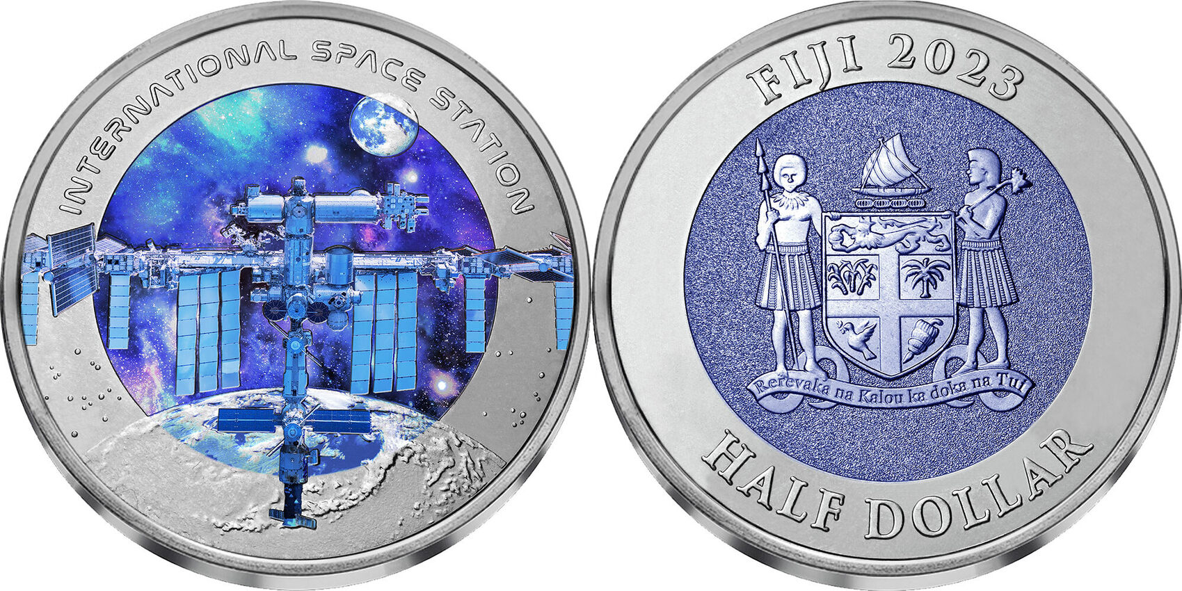 Half Dollar INTERNATIONAL SPACE STATION 1 Oz Titanium Coin 1 2