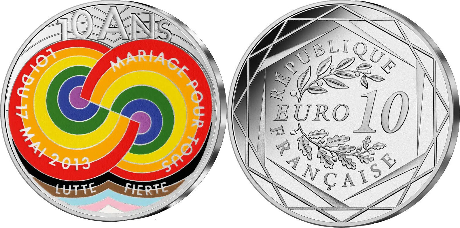 10 Euro PRIDE 10 Years Anniversary Silver Coin 10 Euro France