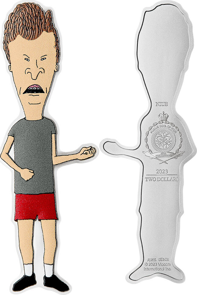 2 Dollars BUTTHEAD Beavis and Butthead 30th Anniversary 1 Oz