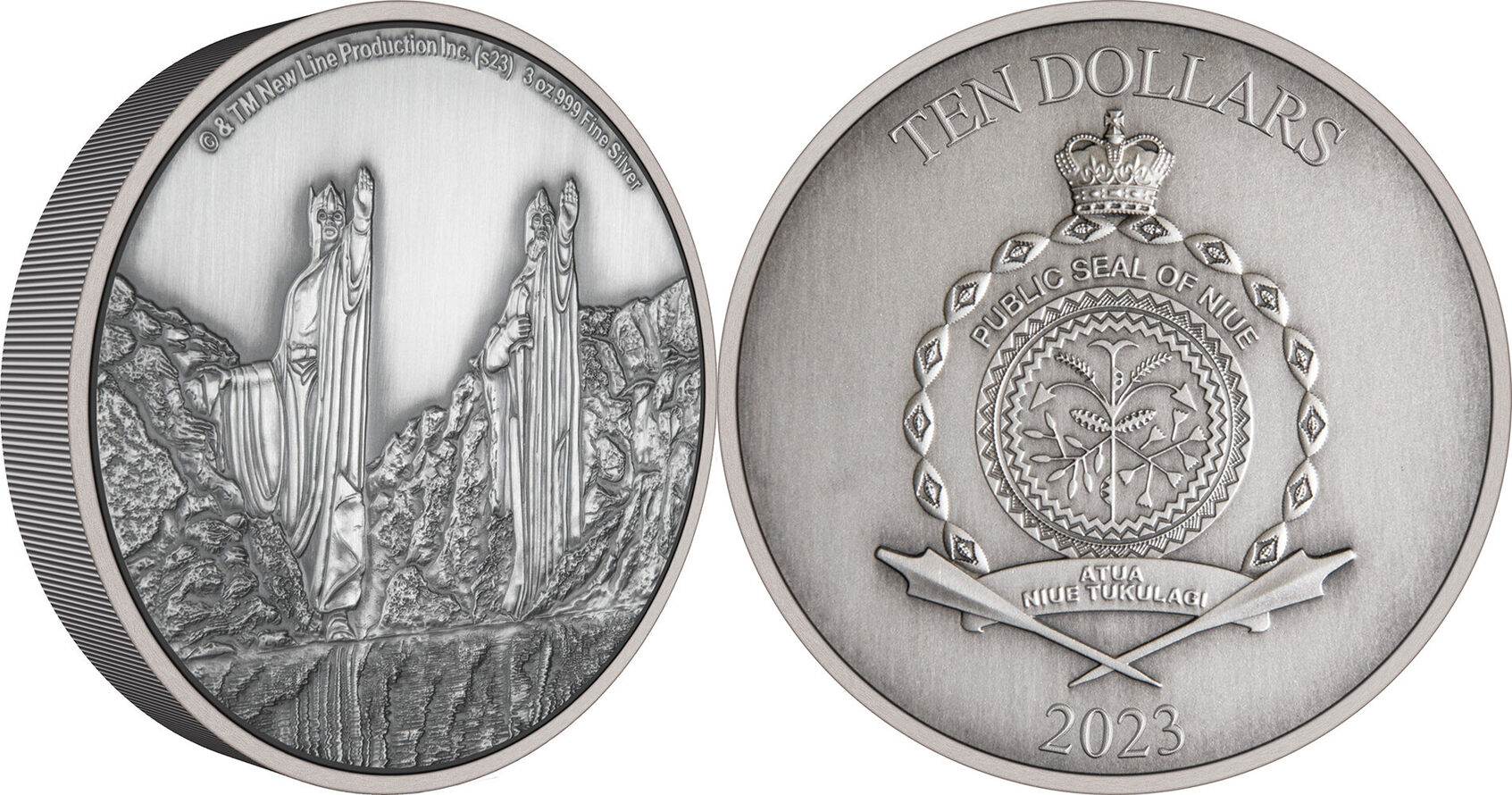 10 Dollars ARGONATH The Lord Of The Rings 3 Oz Silver Coin 10$ Niue ...
