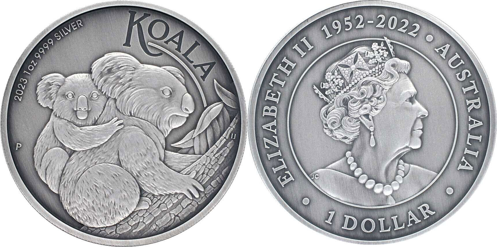 1 Dollar KOALA 1 Oz Silver Coin 1$ Australia 2023 Antique Finish | MA-Shops