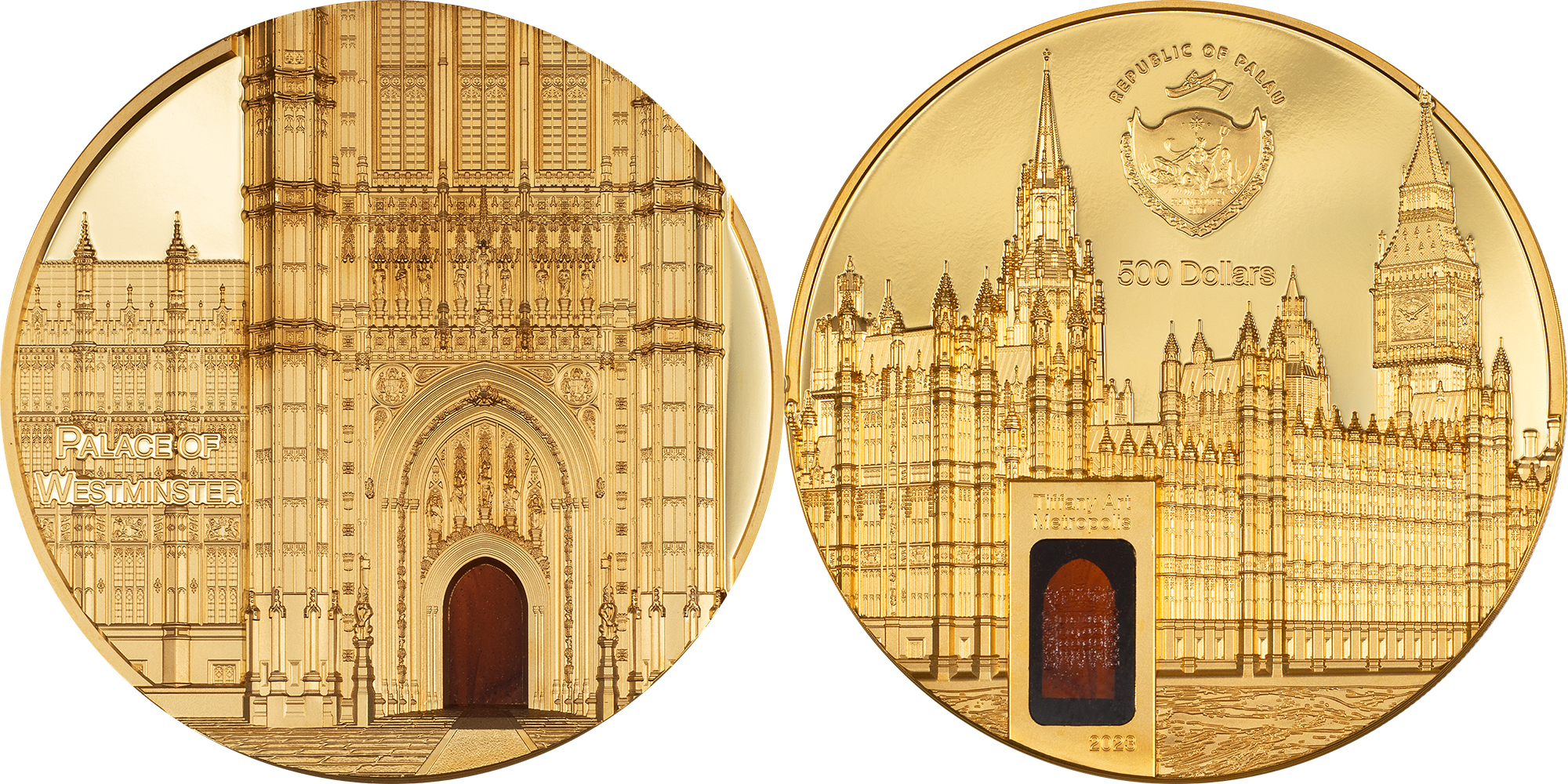 500 Dollars PALACE OF WESTMINSTER Tiffany Art Metropolis 5 Oz Gold