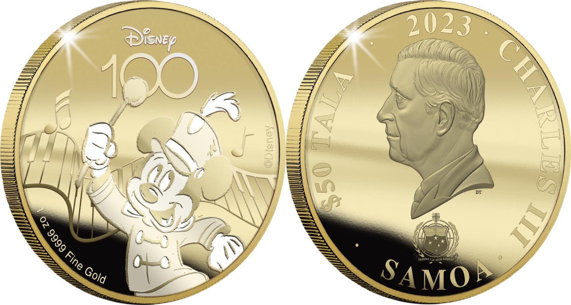 50 Dollars MICKEY MOUSE Disney 100 Magical Years 1 Oz Gold Coin 50