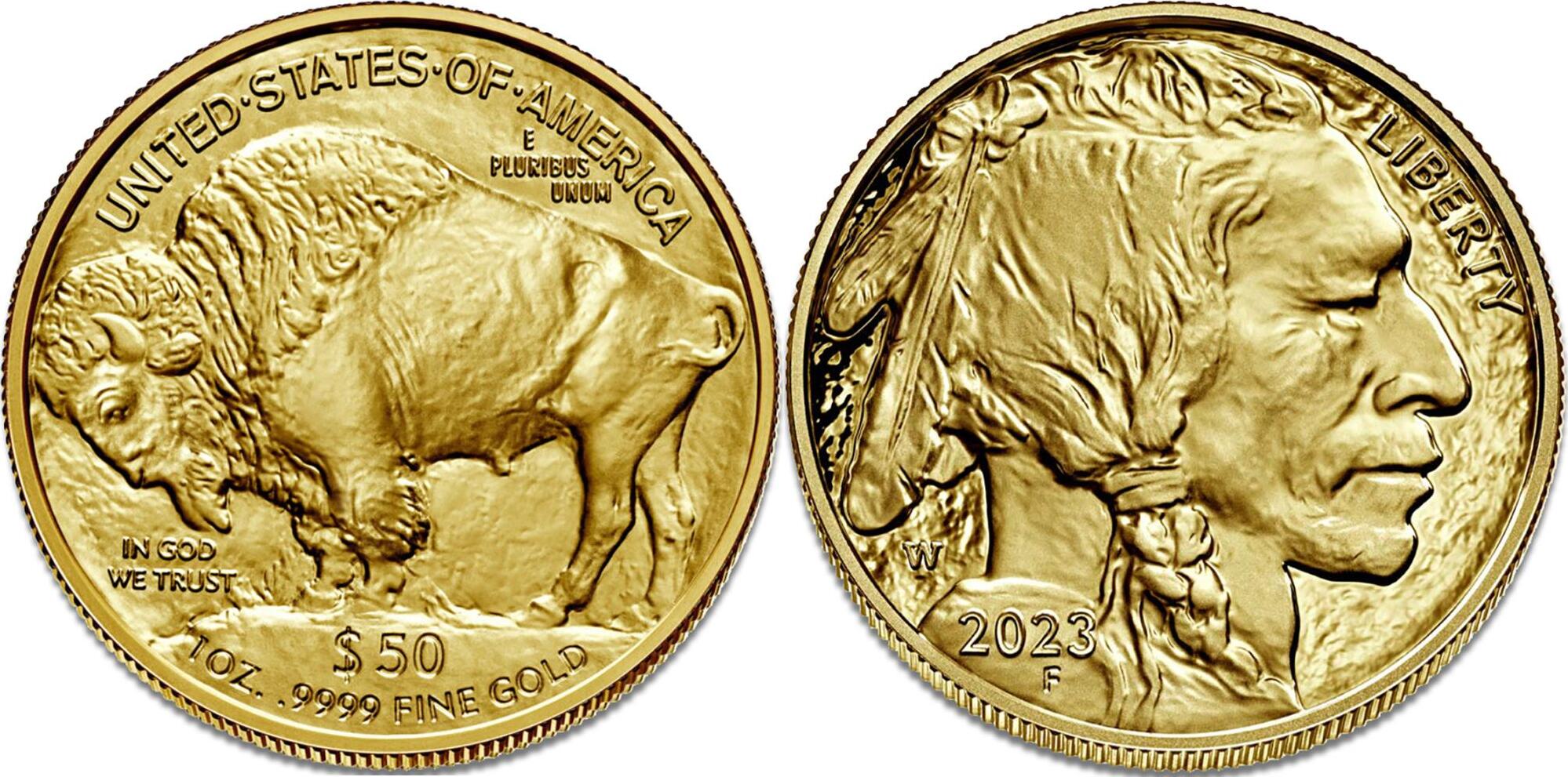 United States 50 Dollars BUFFALO 1 Oz Gold Coin 50$ USA 2023 BU ...