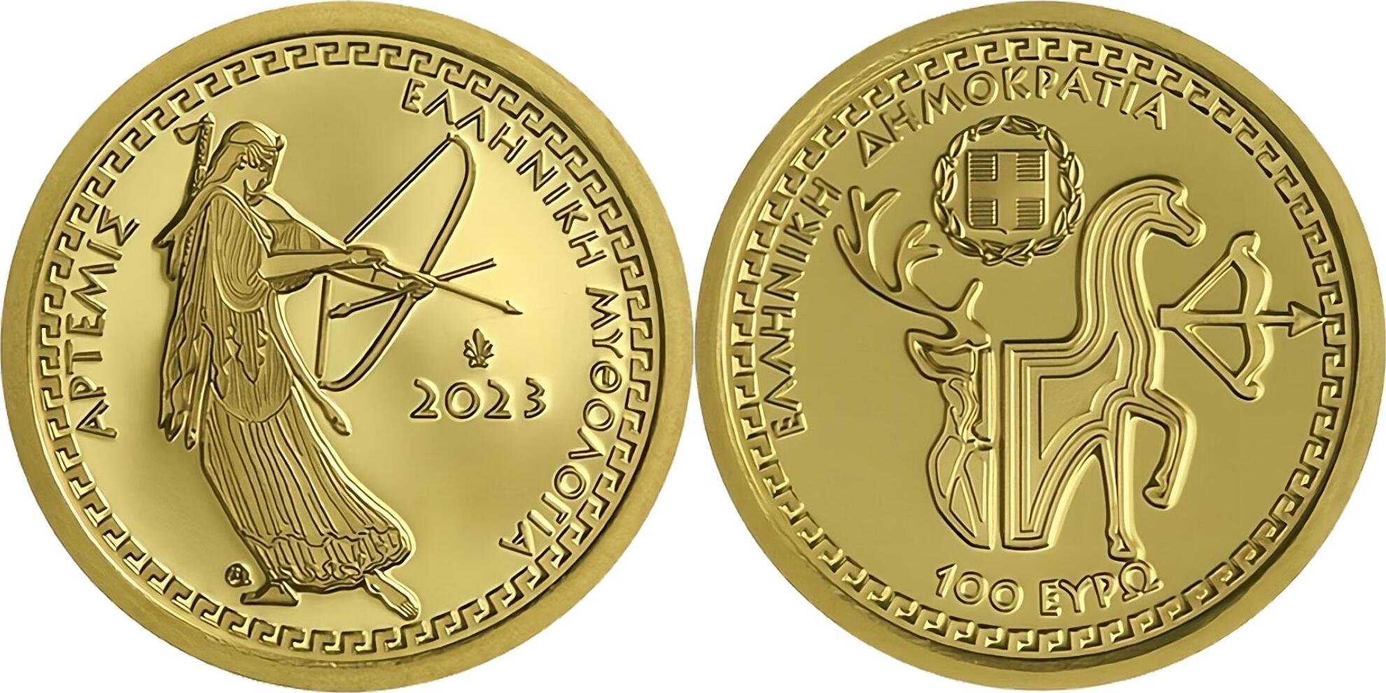 100 Euro ARTEMIS Gold Coin 100€ Euro Greece 2023 Proof | MA-Shops