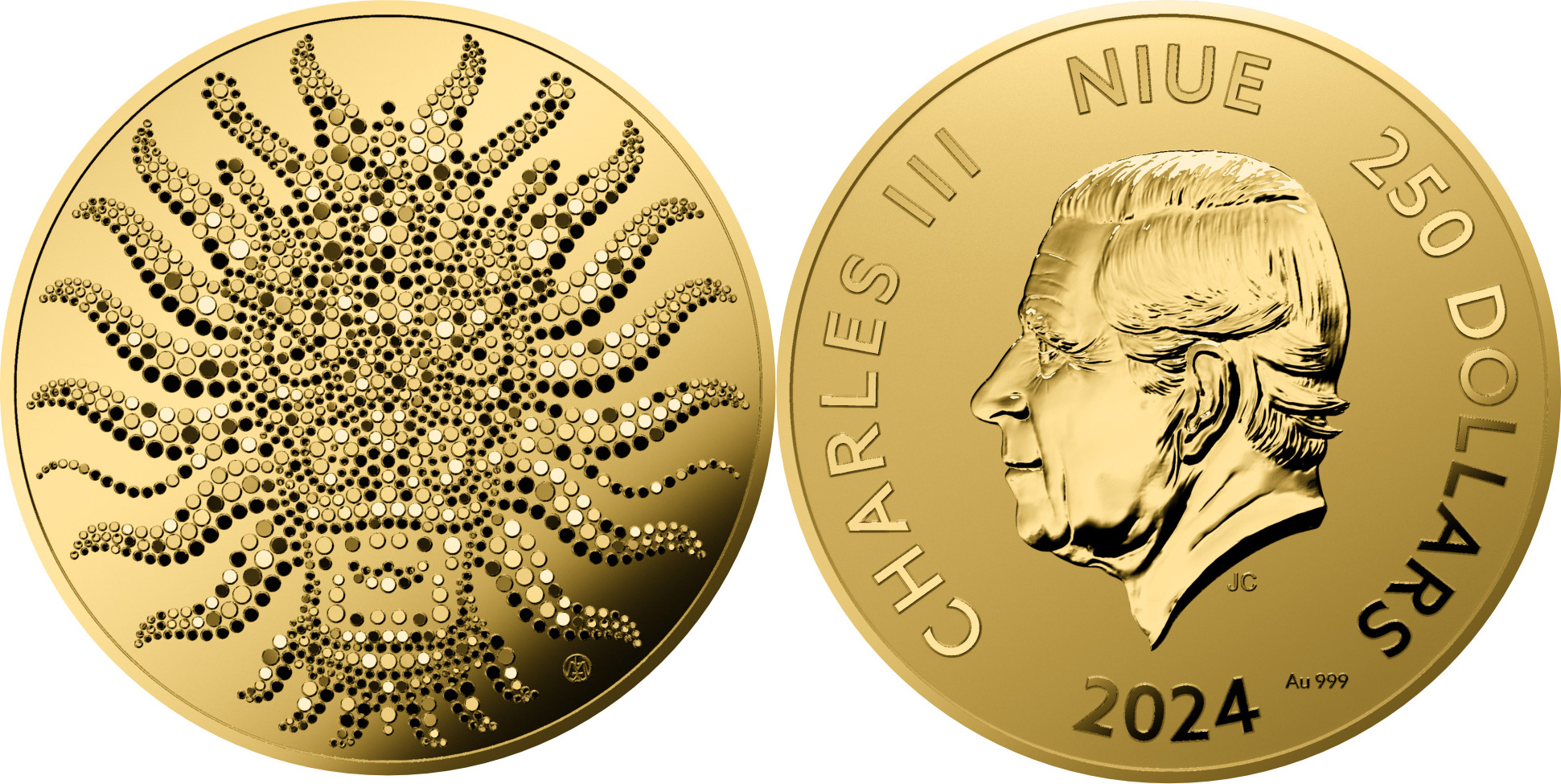 250 Dollars DRAGON Lunar Year 1 Oz Gold Coin 250$ Niue 2024 Prooflike |  MA-Shops