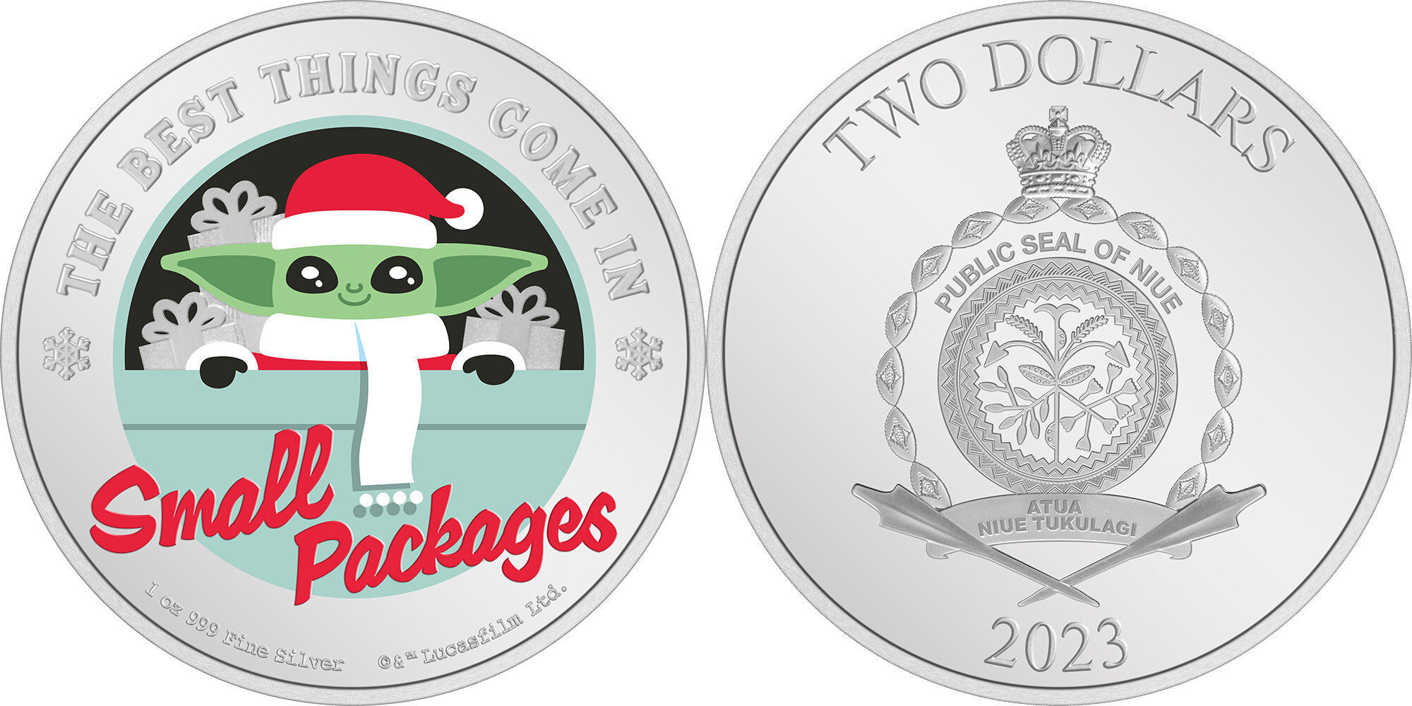 2 Dollars STAR WARS Seasons Greetings 1 Oz Silver Coin 2 Niue 2023 Proof