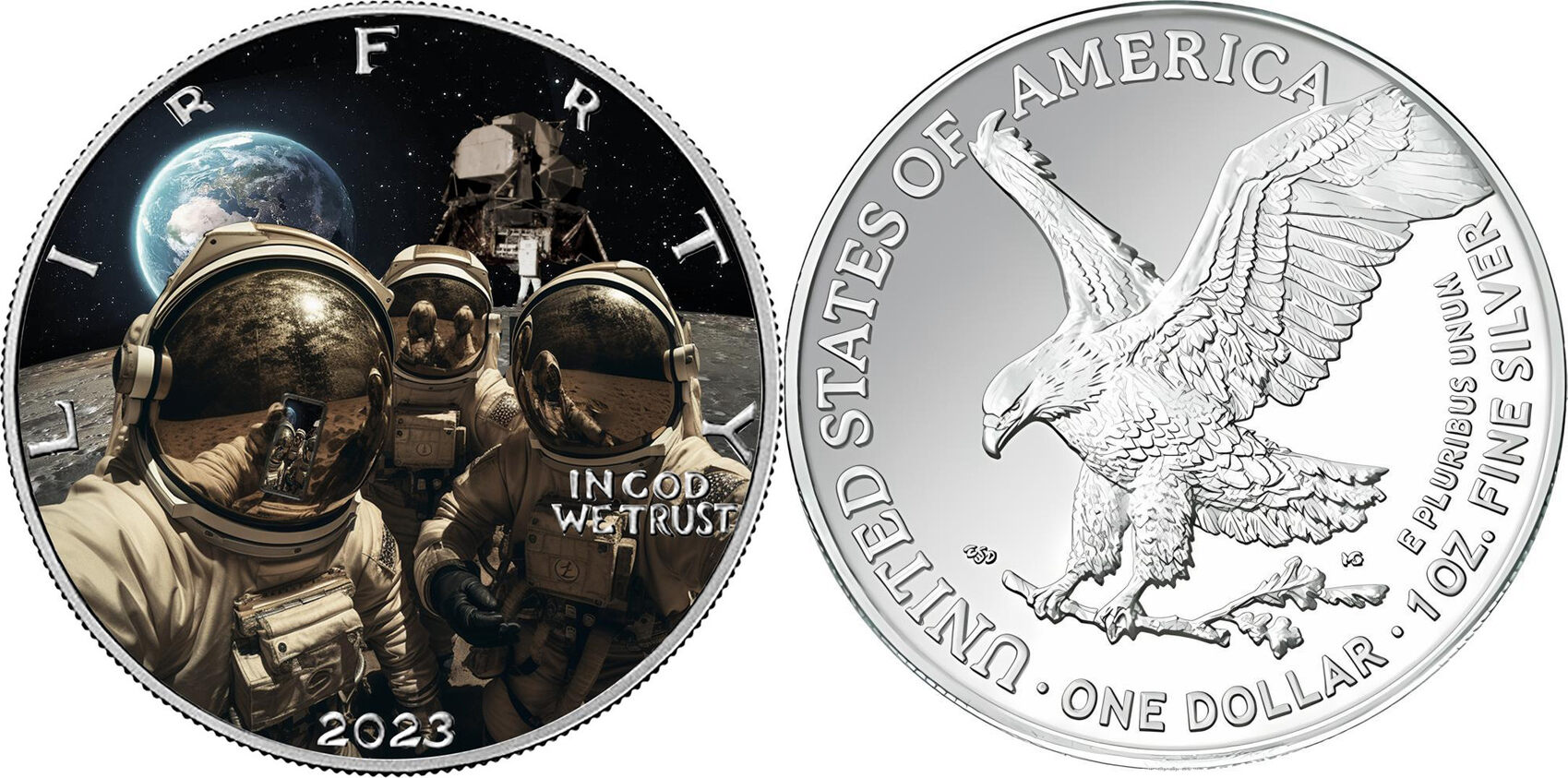 United States 1 Dollar ASTRONAUTS Selfies from History American