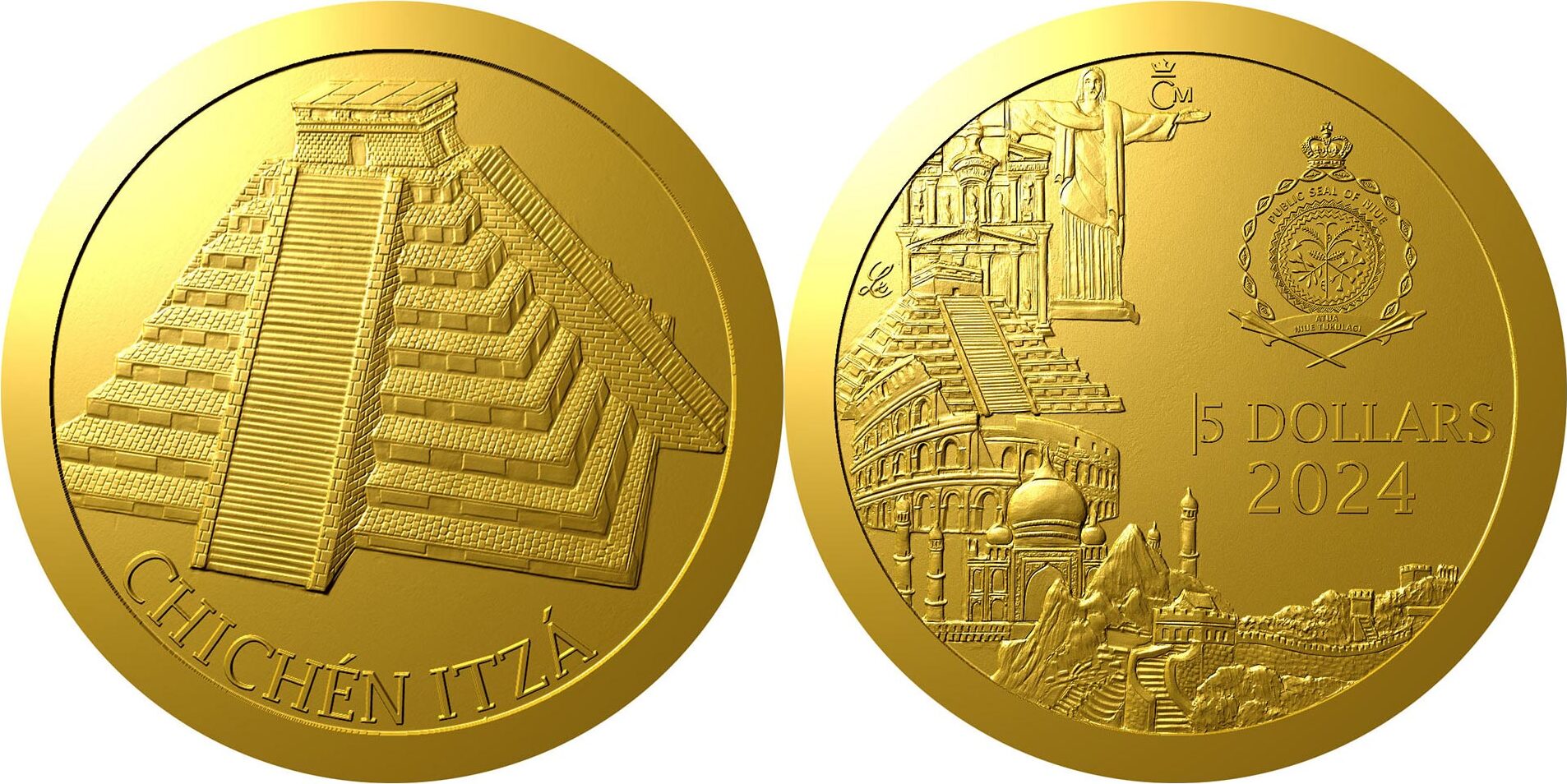 5 Dollars CHICHEN ITZA Seven Wonders of the Ancient World 1