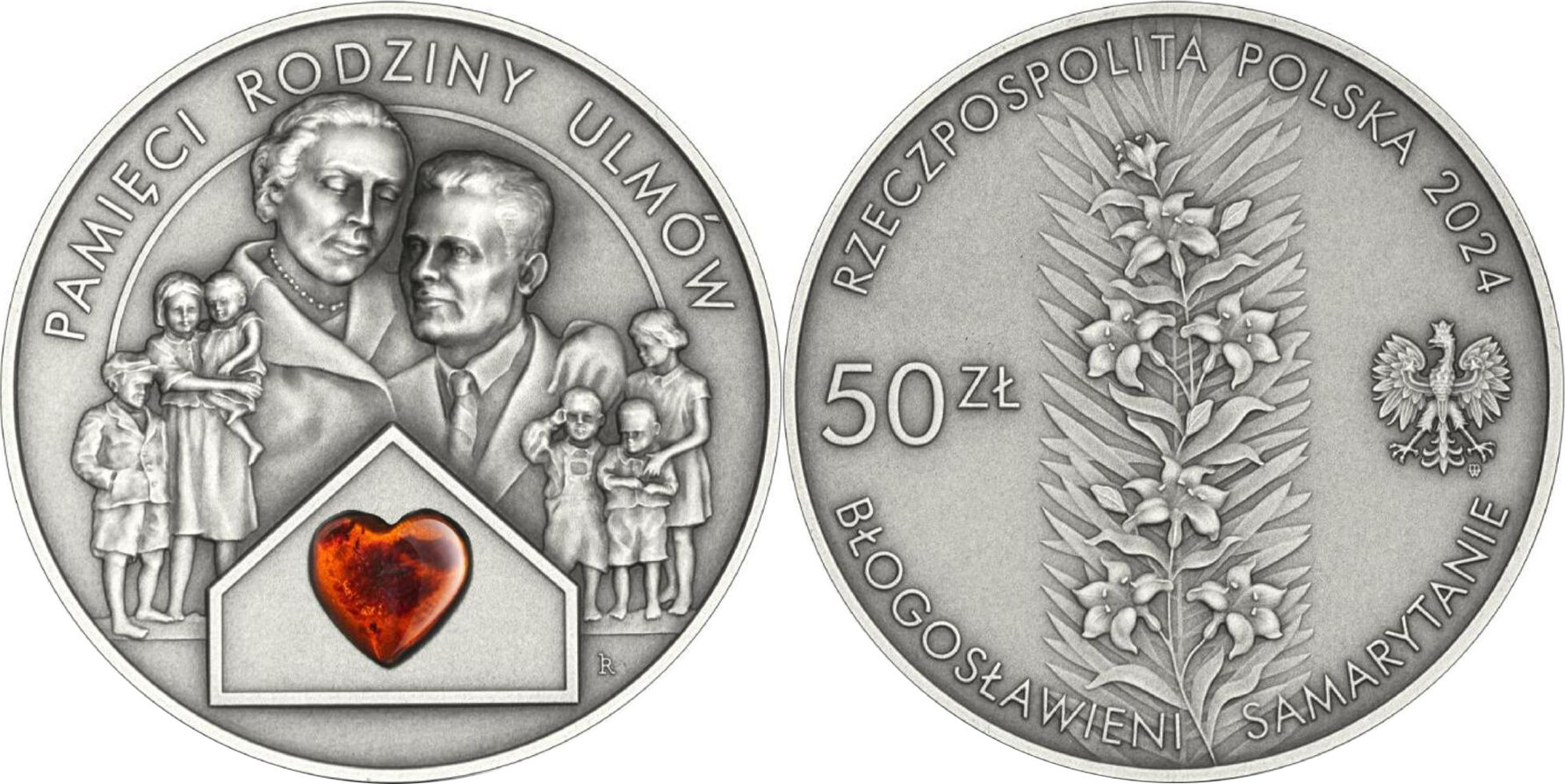 50 Zloty IN MEMORY OF THE ULMA FAMILY 2 Oz Silver Coin 50 zl