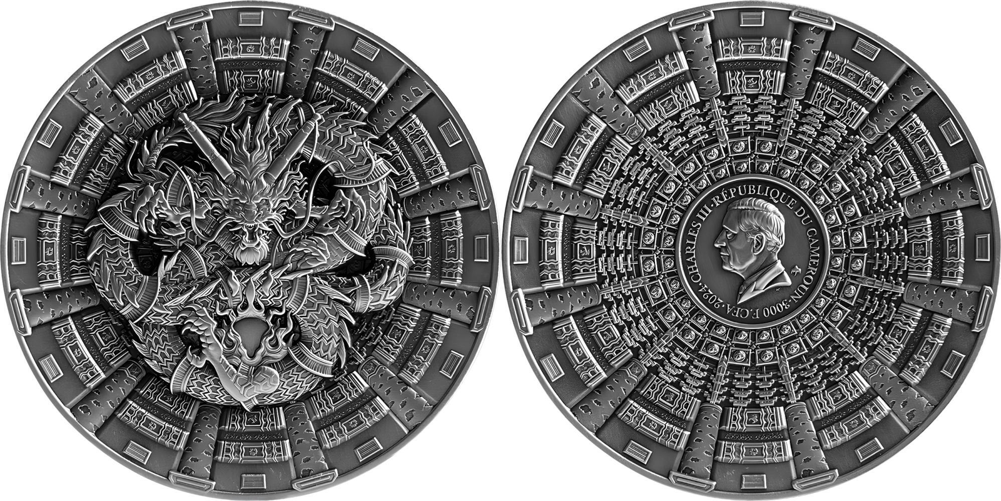 DRAGON OF THE TEMPLE OF HEAVEN Imperial Dragons 3 Oz Silver Coin 3000 ...