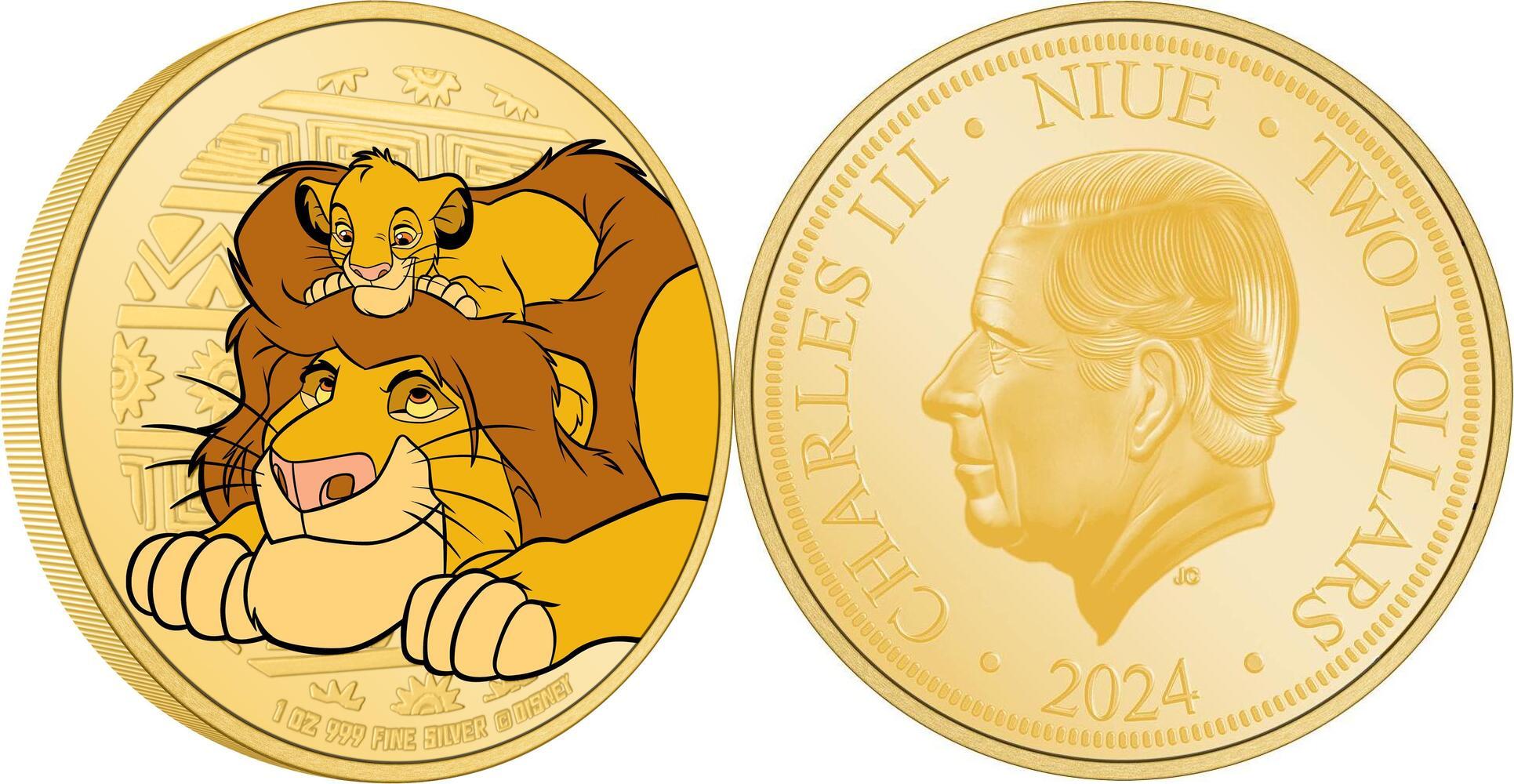 2 Dollars LION KING 30th Anniversary 1 Oz Silver Coin 2$ Niue 2024 ...