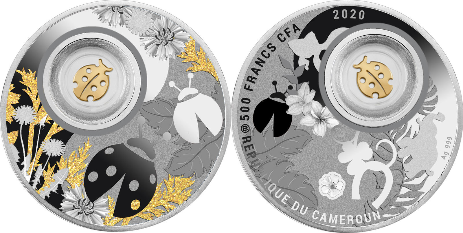 Ladybug Lucky Silver Coin 500 Francs Cameroon 2020 Proof Ma Shops