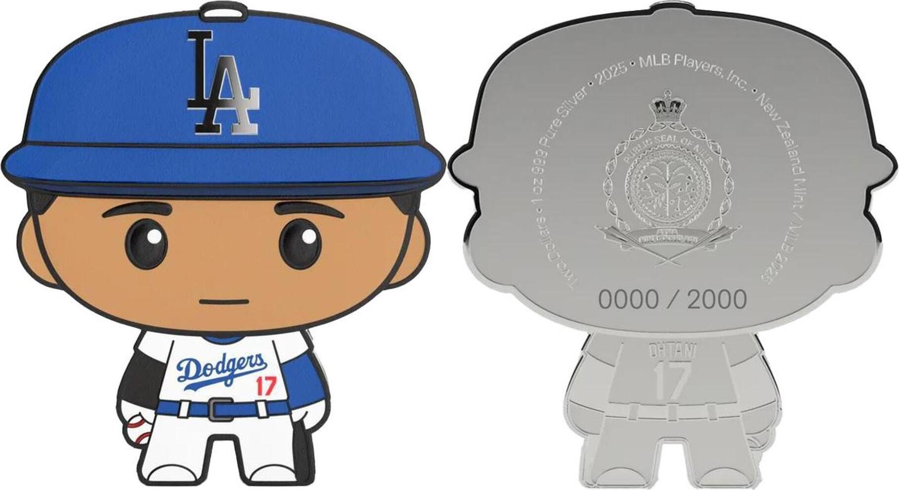 2 Dollars SHOHEI OHTANI MLB Players Chibi 1 Oz Silver Coin 2$ Niue 2025  Proof | MA-Shops