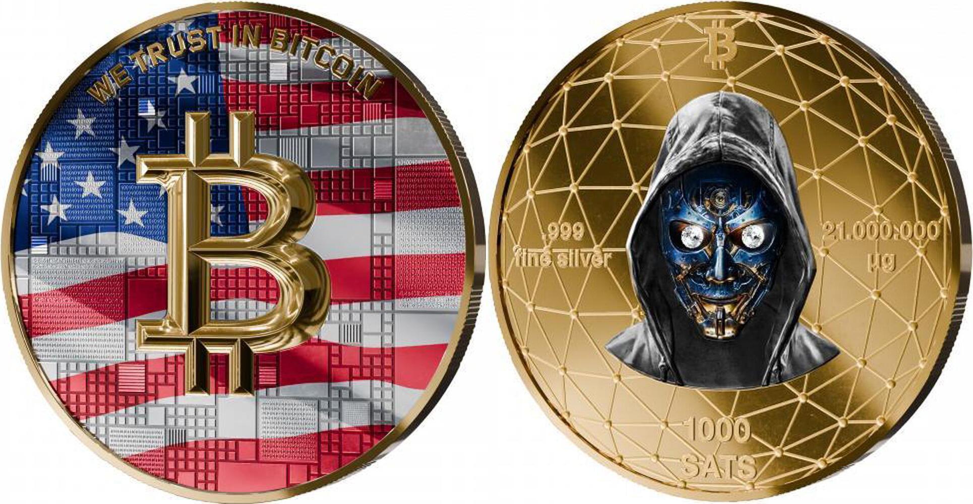 1000 Satoshi USA Bitcoin Nations Satoshi Limited Edition Gilded Silver  Medal 2025 Prooflike | MA-Shops