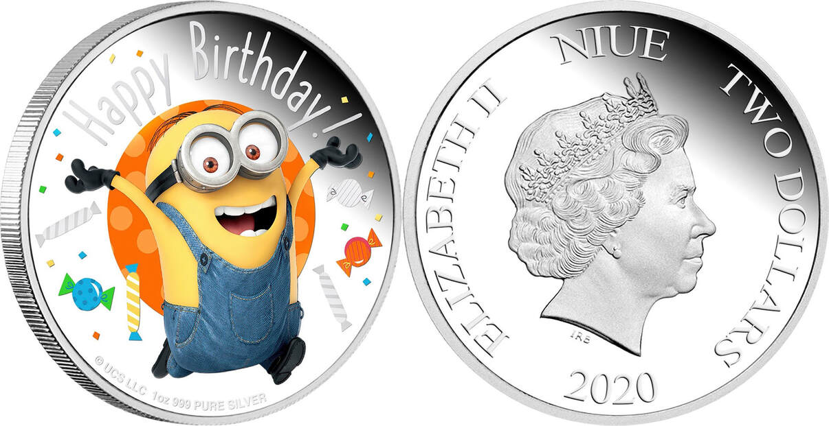 1 Oz Silber PP Happy Birthday Niue 2 $2020-Minions ™