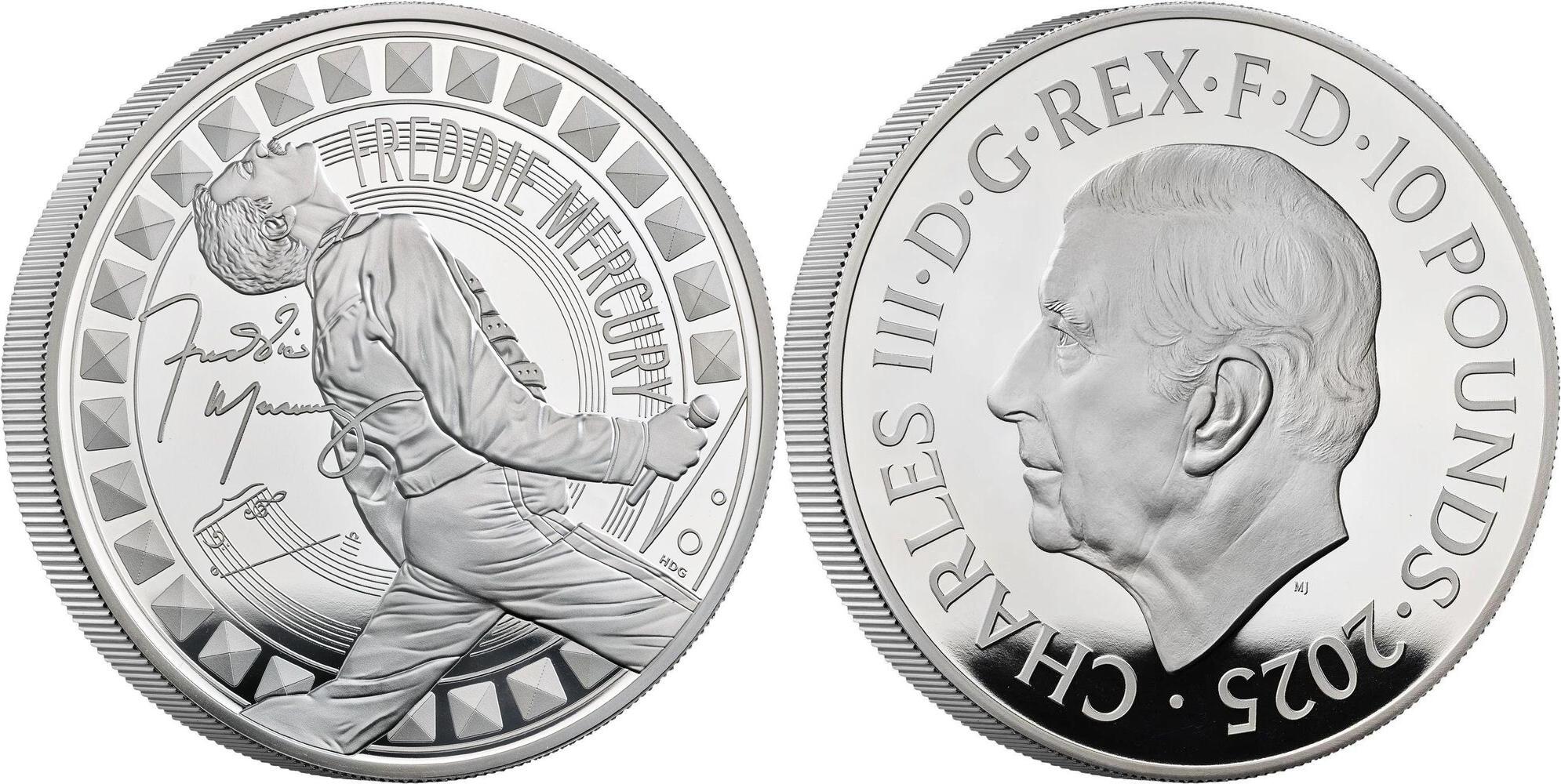 FREDDIE MERCURY Legends Of Music 5 Oz Silver Coin 10 Pounds United