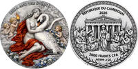 Cameroon 2000 Francs 2026 LEDA AND SWAN Ancient Greek Mythology 2 Oz Sil... 451.27 US$  +  23.15 US$ shipping