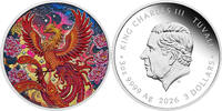 Tuvalu 3 Dollars IMPERIAL VERMILION PHOENIX 3 Oz Silver Coin 3$ Tuvalu 2026 -