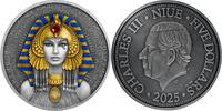 5 Dollars CLEOPATRA 2 Oz Silver Coin 5$ Niue 2025 Antique Finish
