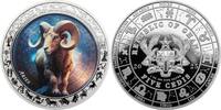 Ghana 5 Cedis ARIES Space Zodiac 1 Oz Silver Coin 5 Cedis Ghana 2025 -